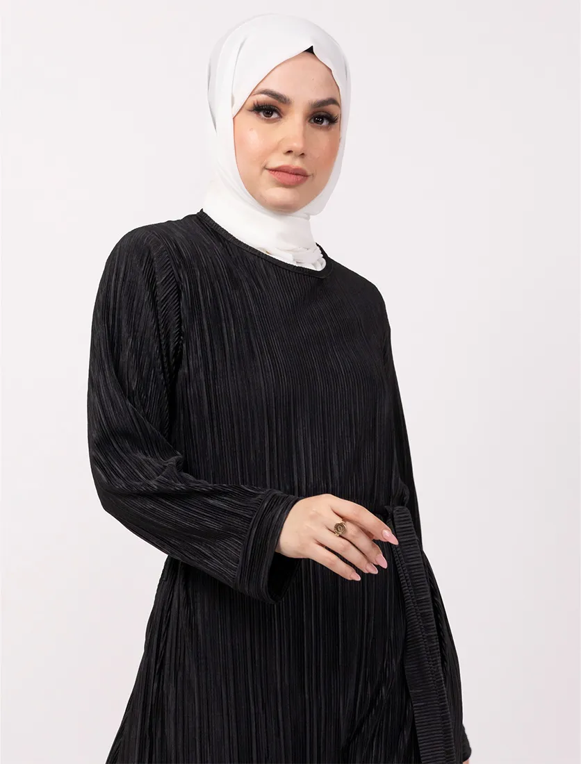 Black Long Plisse Co Ord